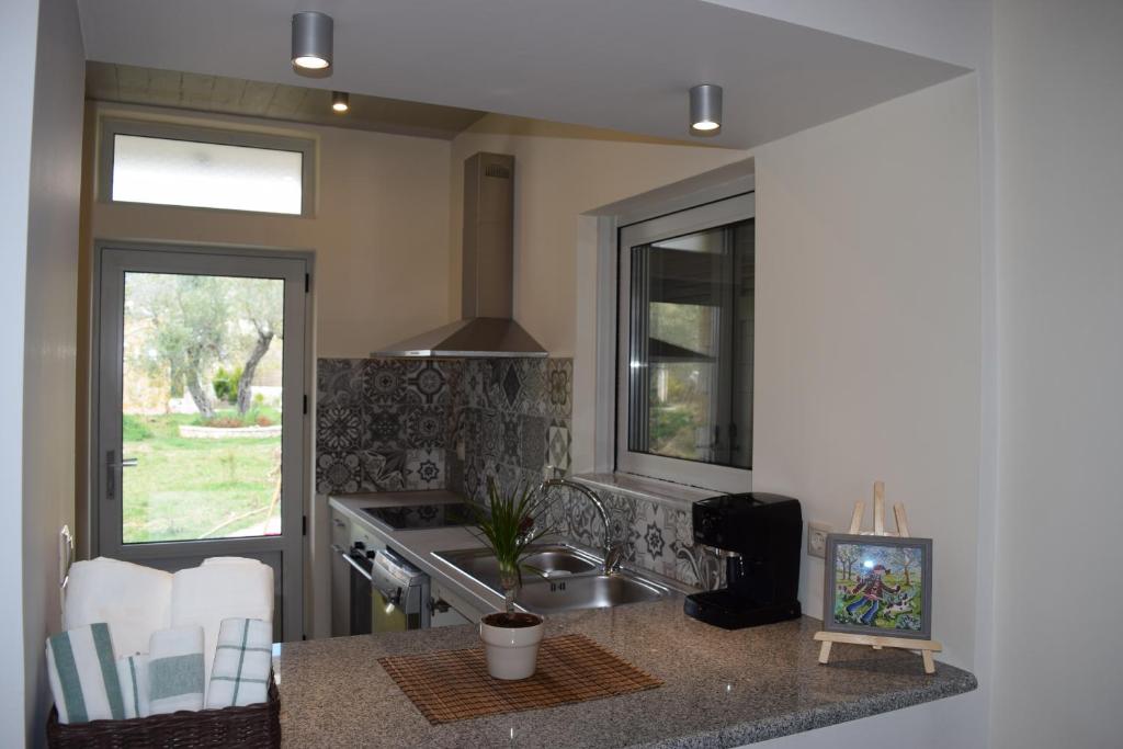 Kuchyň nebo kuchyňský kout v ubytování Three Stars Luxury Villas