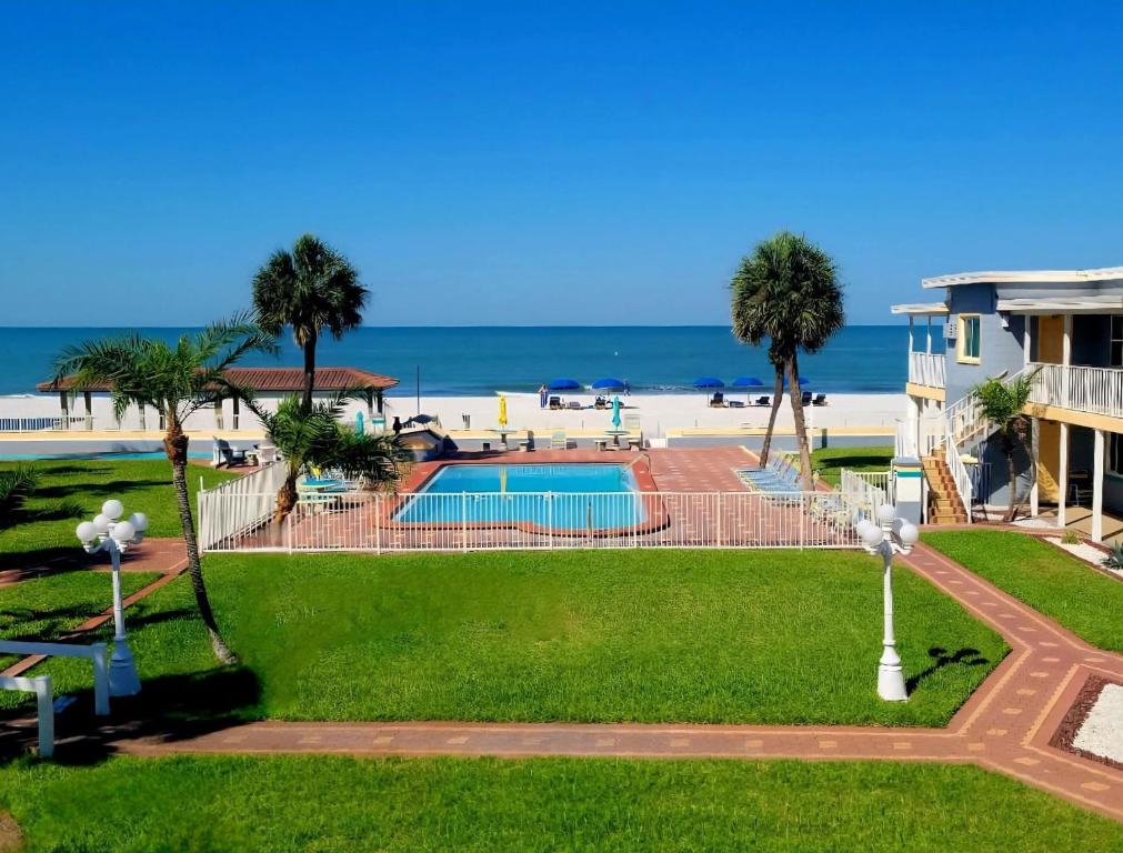 a view of the beach from the apartment at Sails Resort Motel in St. Pete Beach