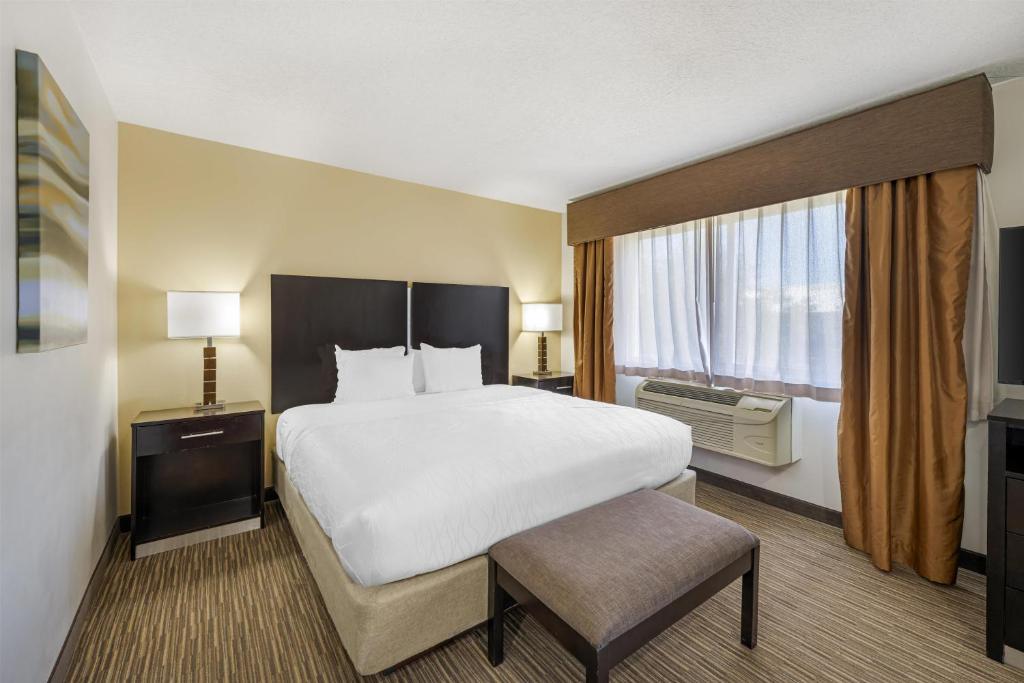 a hotel room with a large bed and a window at Best Western Plus the Four Corners Inn in Farmington