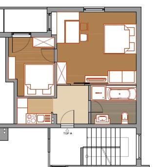 Půdorys ubytování Appartement Zweikofelblick