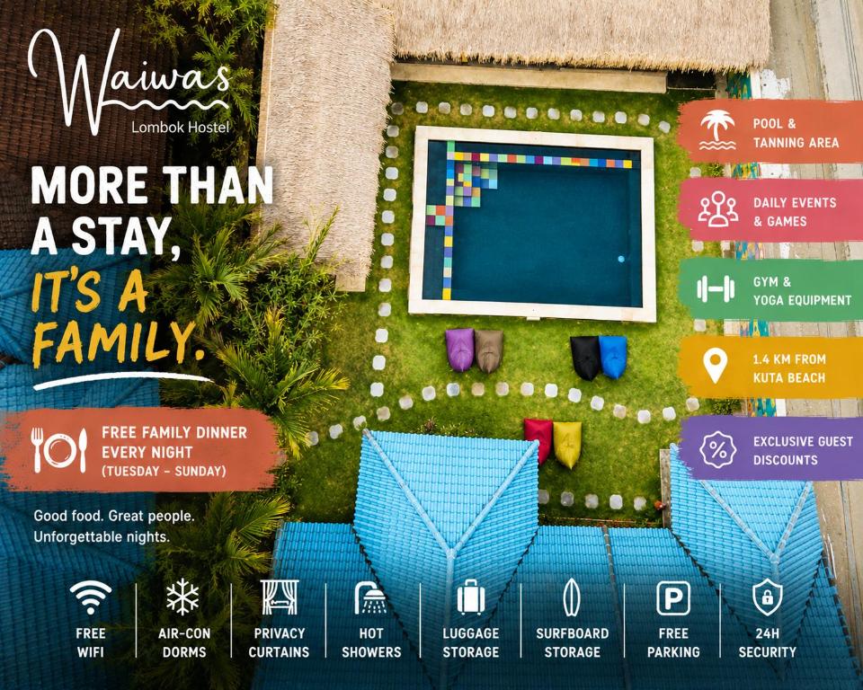 a magazine advertisement for a playroom with a lego house at Waiwas Hostel in Kuta Lombok