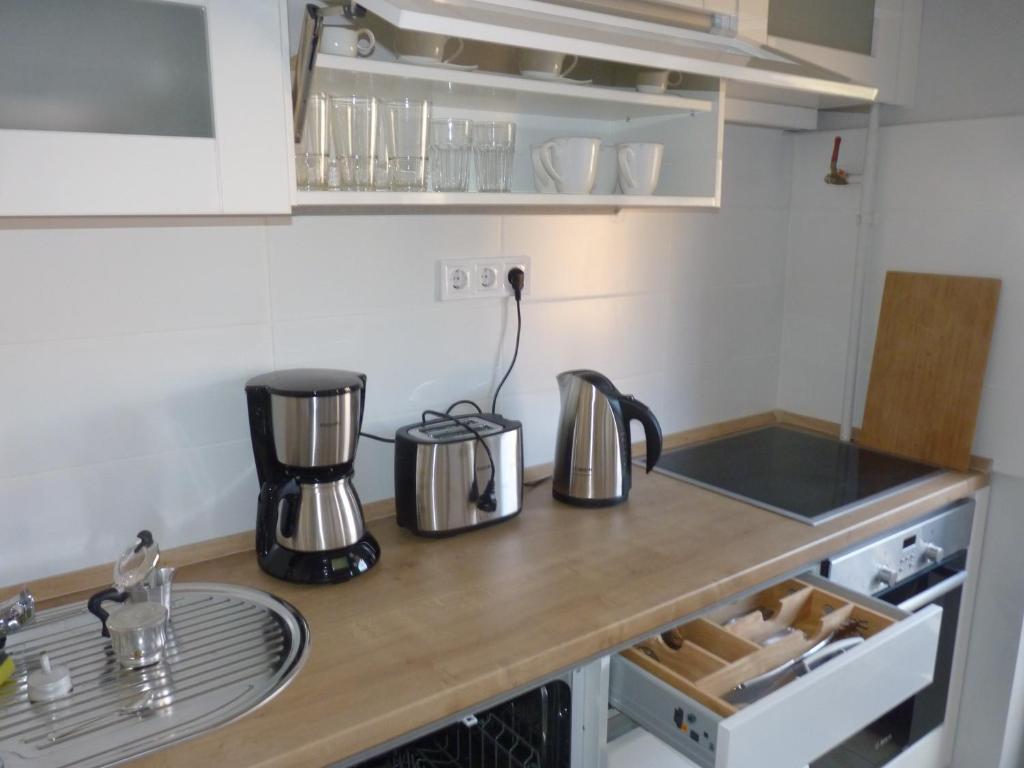 Kuchyňa alebo kuchynka v ubytovaní Balokány apartman
