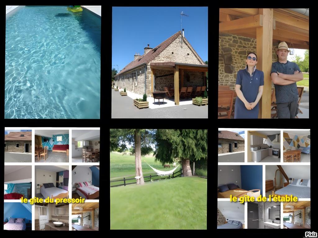 a collage of pictures of different types of houses at Le gîte de L'Étable in Magny-le-Désert