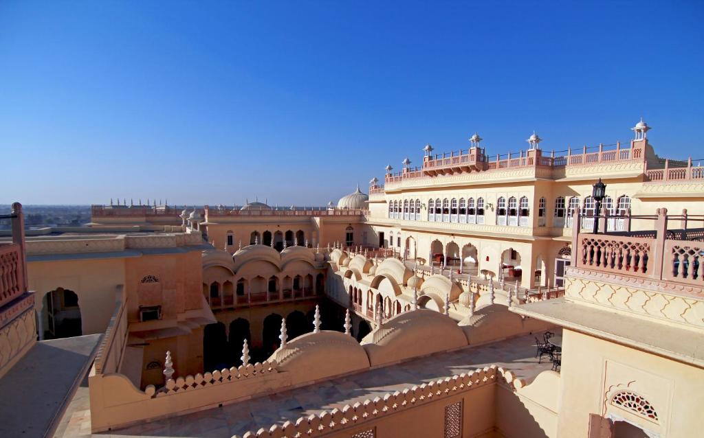 a view from the balcony of a building at Alsisar Mahal- Heritage Hotel in Alsīsar
