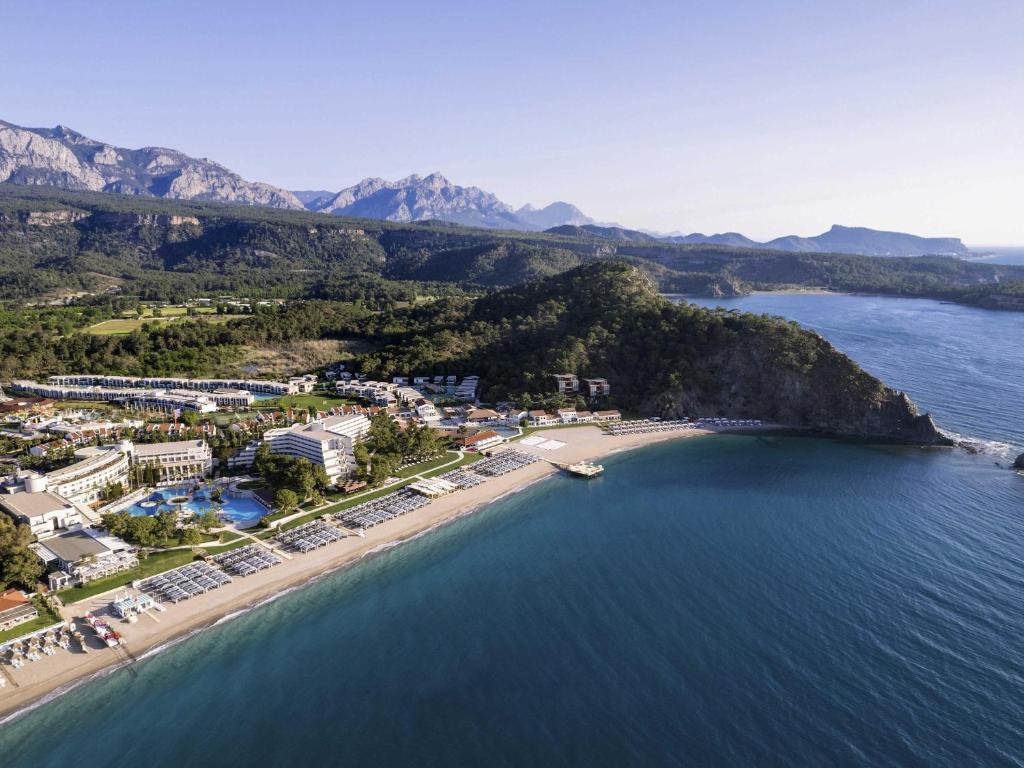 an aerial view of a beach and the ocean at Rixos Premium Tekirova - The Land of Legends Access in Tekirova