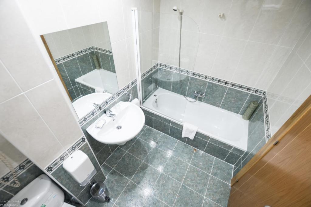 Koupelna v ubytování Hotel El Roble