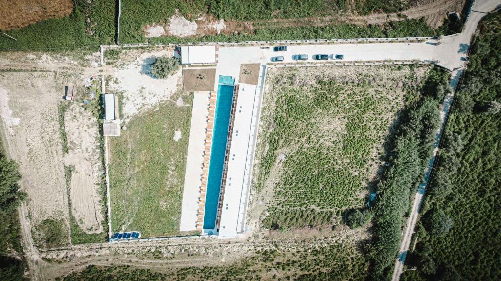 an aerial view of a building in a field at Maesa Suite in Borsh