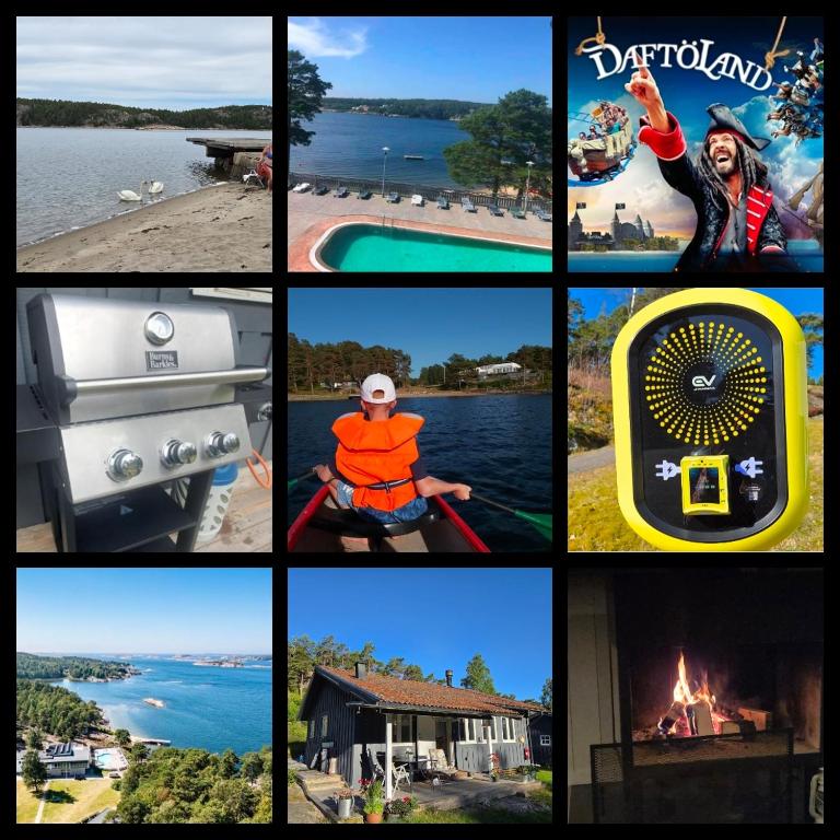a collage of pictures with different pictures of different things at Cottage Langan in Strömstad