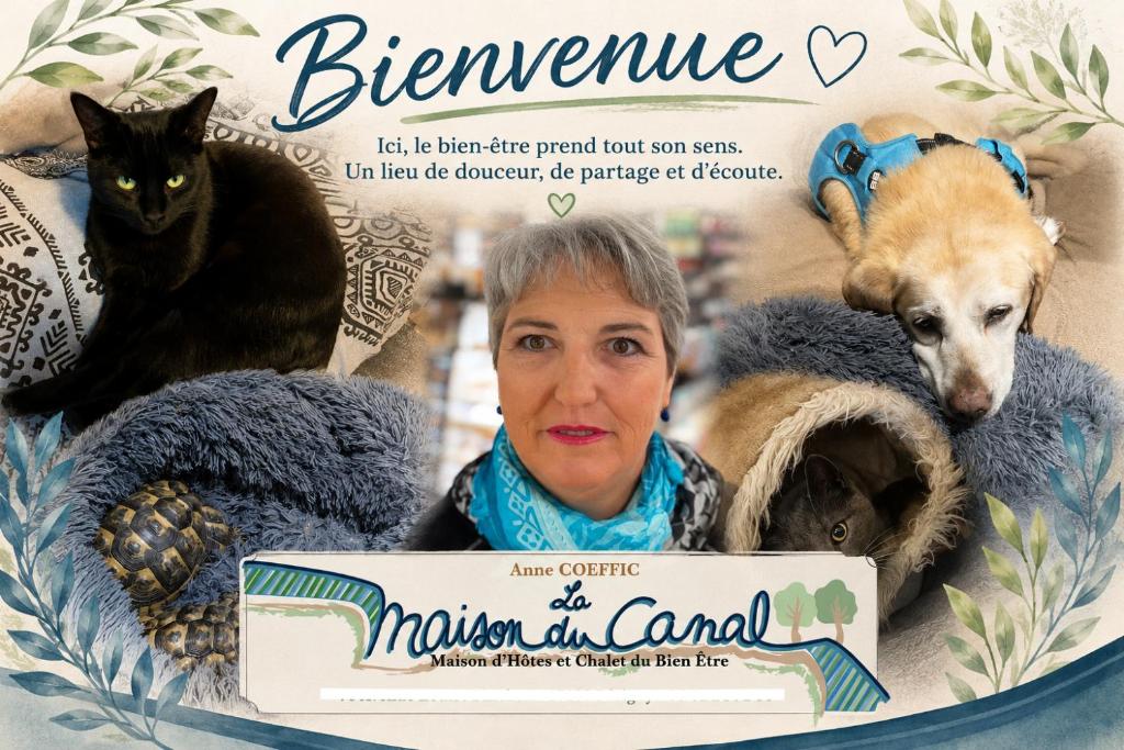 a poster for a movie with a woman and animals at La Maison du Canal de Rompsay - 5 min de la Rochelle in Périgny