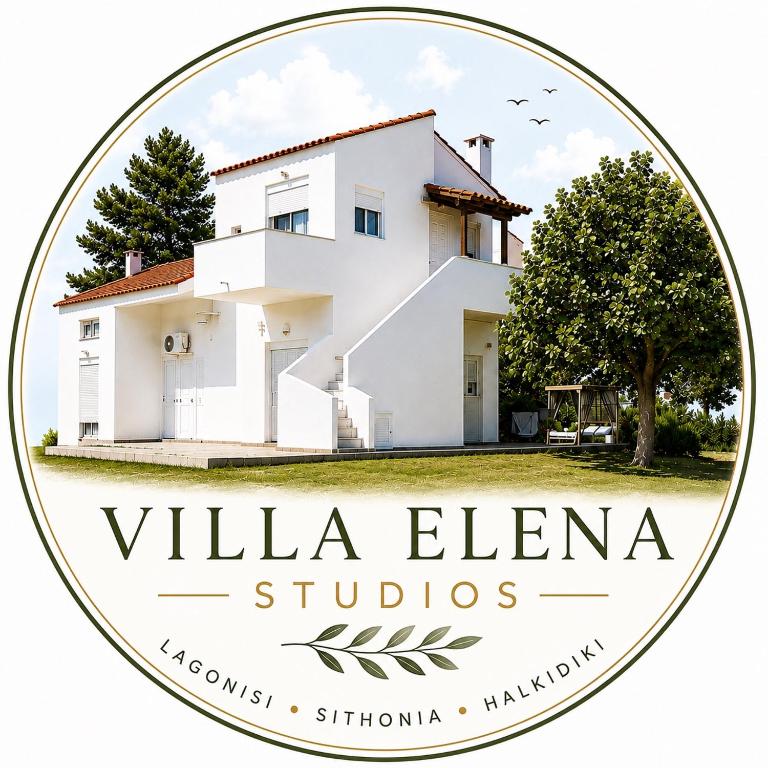 a logo for villa elena elena studios at Villa Elena in Ormos Panagias