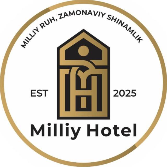 a logo for a milky hotel in a circle at Milliy Hotel - Namangan city in Namangan