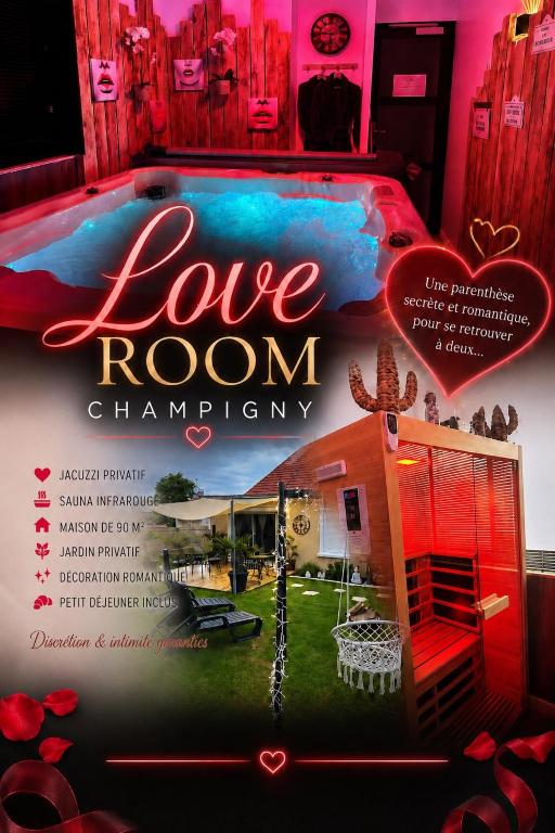 a flyer for a love room pharmacy at La Maison des Plaisirs Love room in Champigny-sur-Yonne