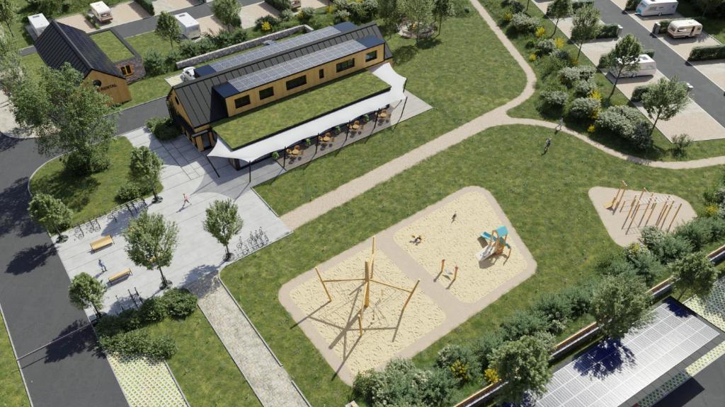 a rendering of a building in a park at Resort Na Peci in Nová Pec