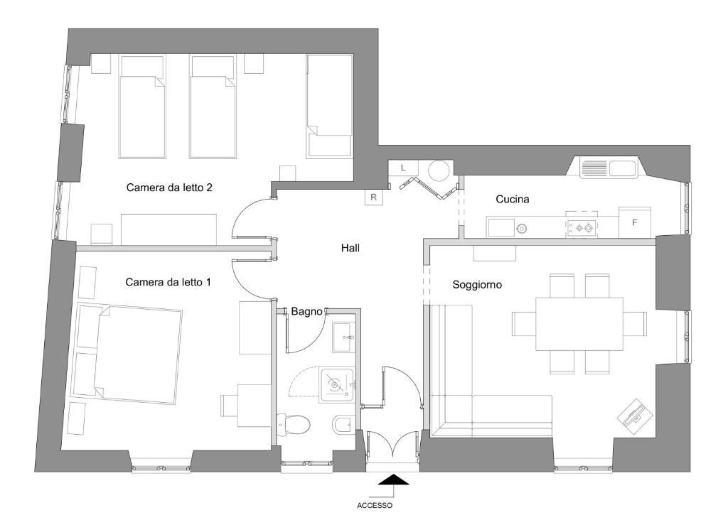 Plán poschodí v ubytovaní Apartment Piccolo Borgo