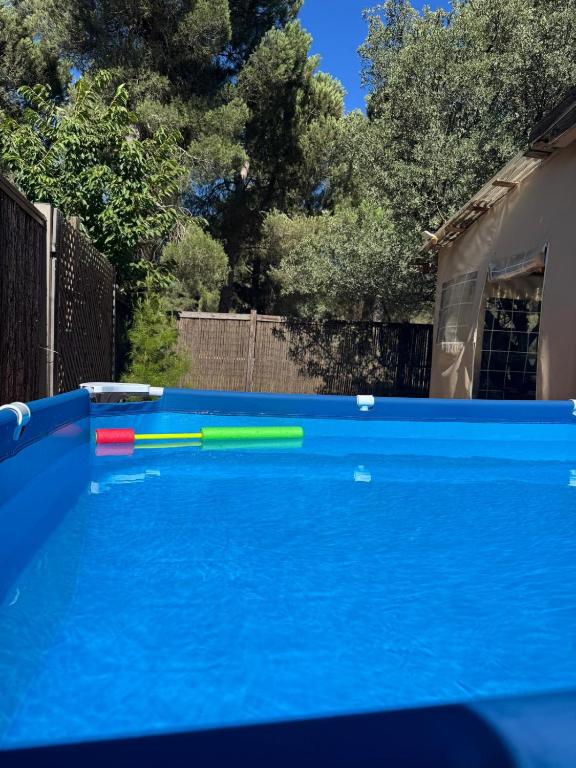a swimming pool with a paddle in the water at Gate Away B&B Units - המקום באל רום in El-Rom