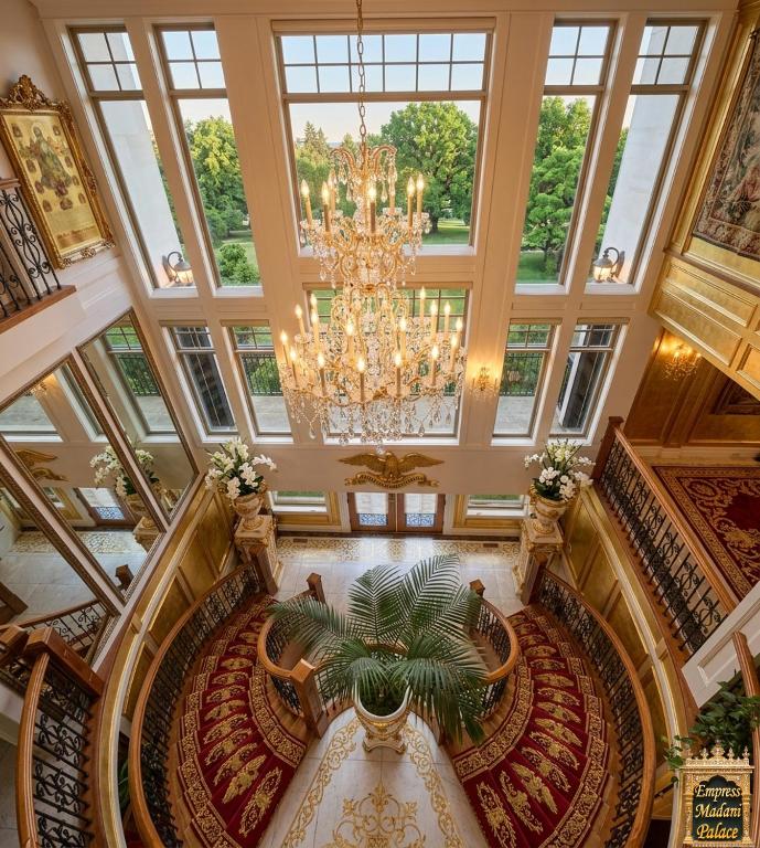 an overhead view of a building with a chandelier at Royal Boutique Hotel, Greater Vancouver in Surrey