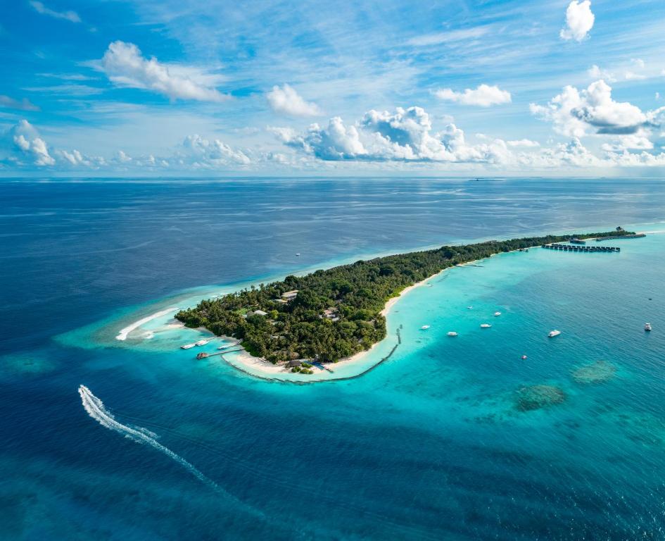 an island in the middle of the ocean at Niva Kuramathi Maldives in Rasdhoo