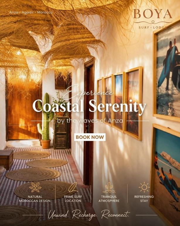 a magazine cover of a room with a ceiling at Riad Boya Surf - Lodge in Agadir