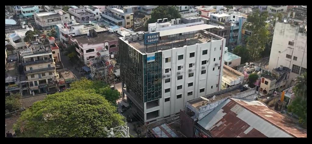 an overhead view of a building in a city at M Convention Eluru in Elūru