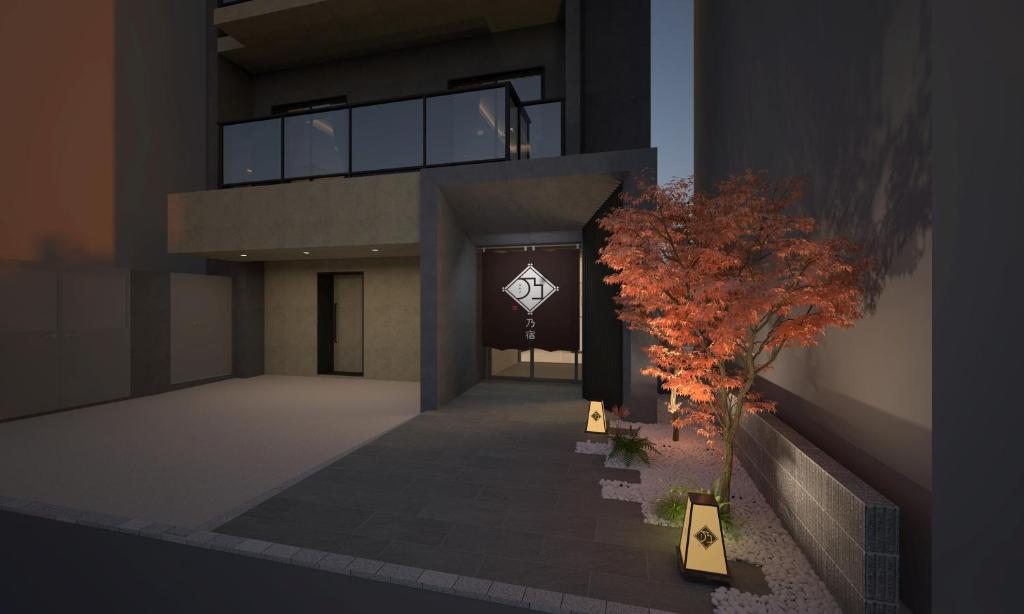 a rendering of a building with trees in a hallway at 乃宿-noyado-博多 in Fukuoka