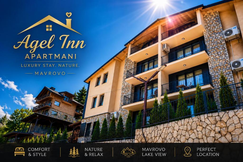 an image of an apartment building with the words aged tim apartmentanan at Agel Inn Apartments Mavrovo in Mavrovo