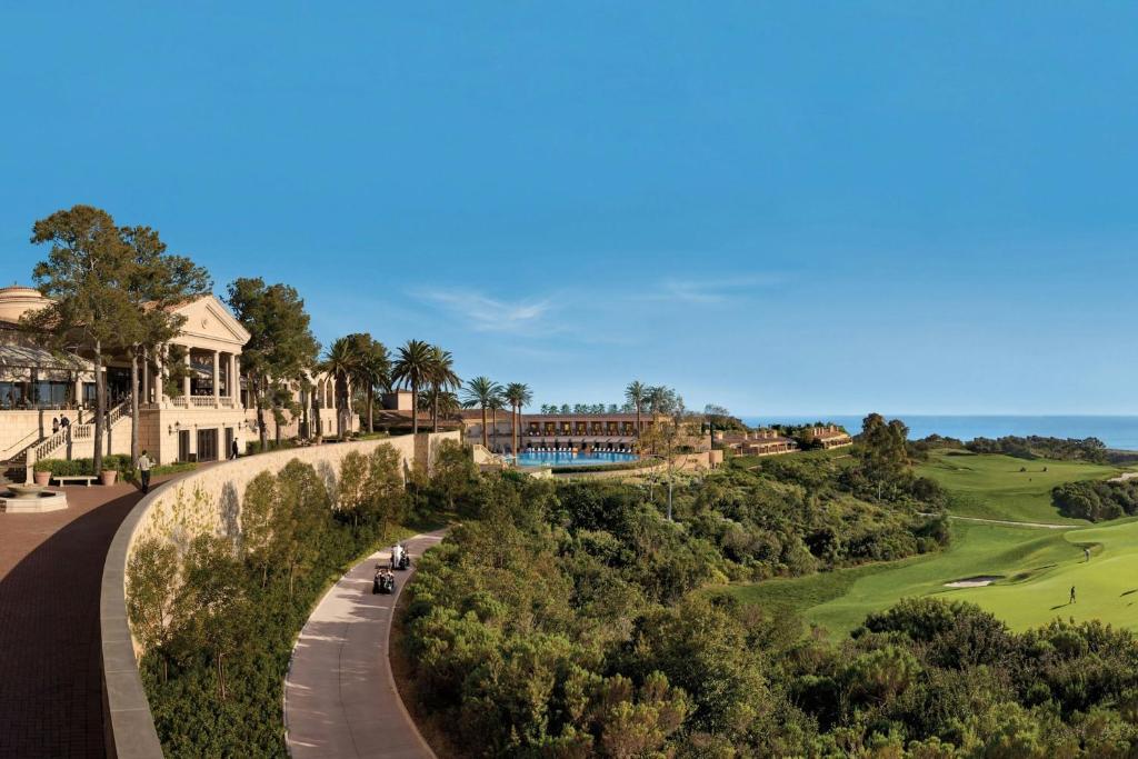 a view of the golf course at a resort at The Resort at Pelican Hill in Crystal Cove