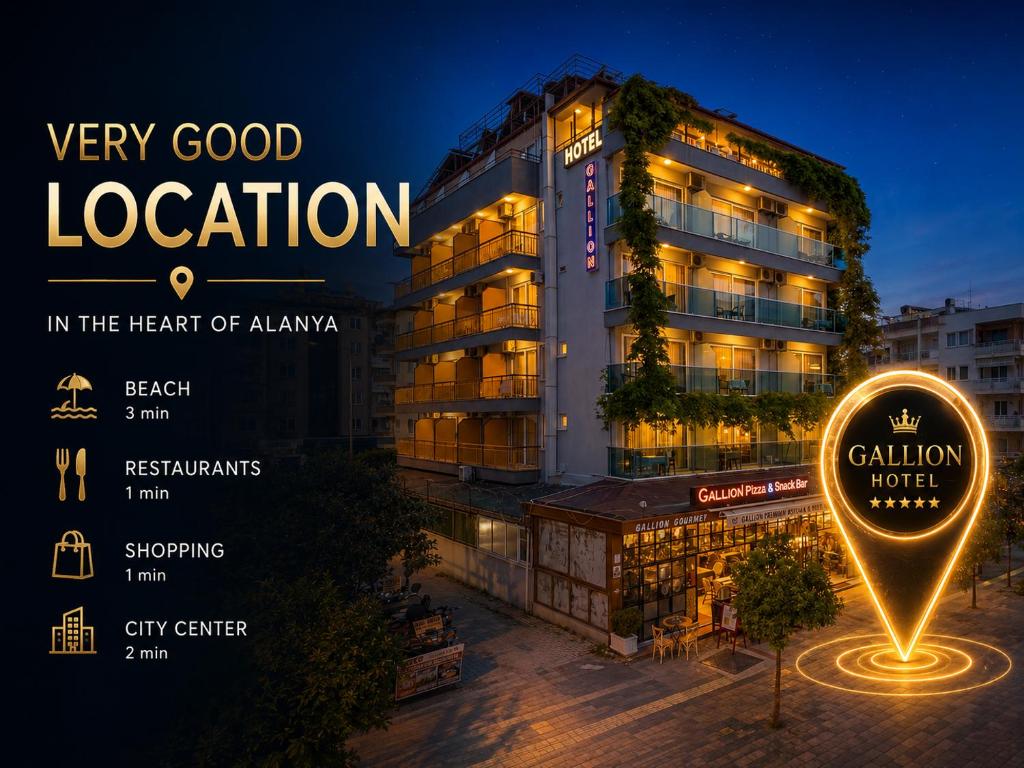 Un certificat, premiu, logo sau alt document afișat la Gallion Hotel