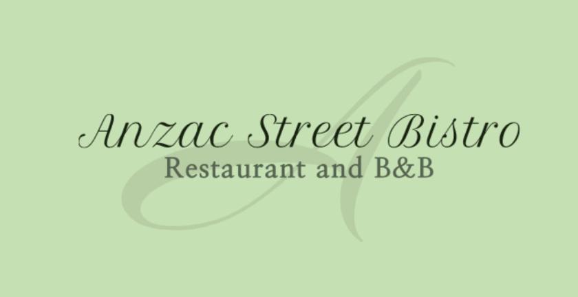 a sign for anzac street bistro restaurant and bar at Anzac Street Bistro in Dartmouth