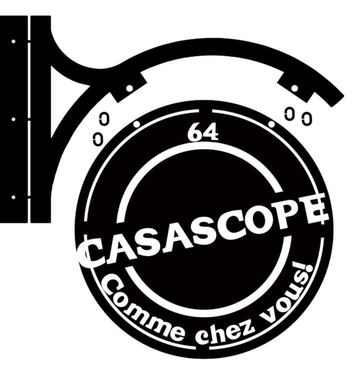 a black and white logo for a casserole dish at Casascope in Jaunay-Clan