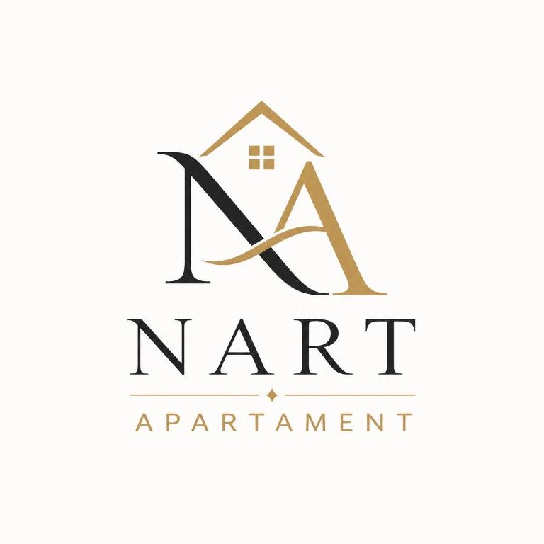 a and ak letter logo with a house at Nart Apartament in Prizren