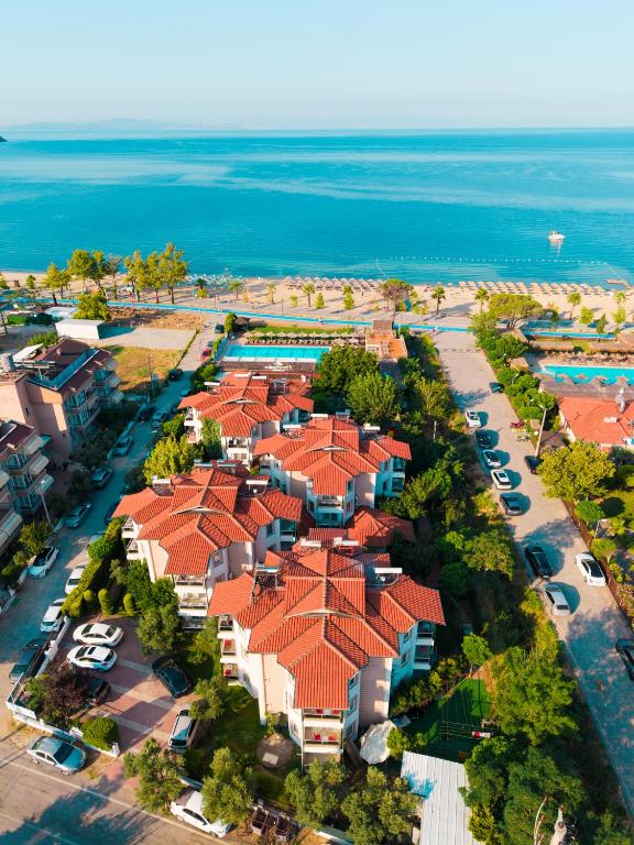 an aerial view of a resort near the ocean at Aloria Garden Hotel in Erdek