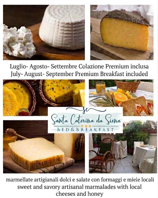 a collage of pictures of different types of cheeses at Santa Caterina da Siena B&B in Catania