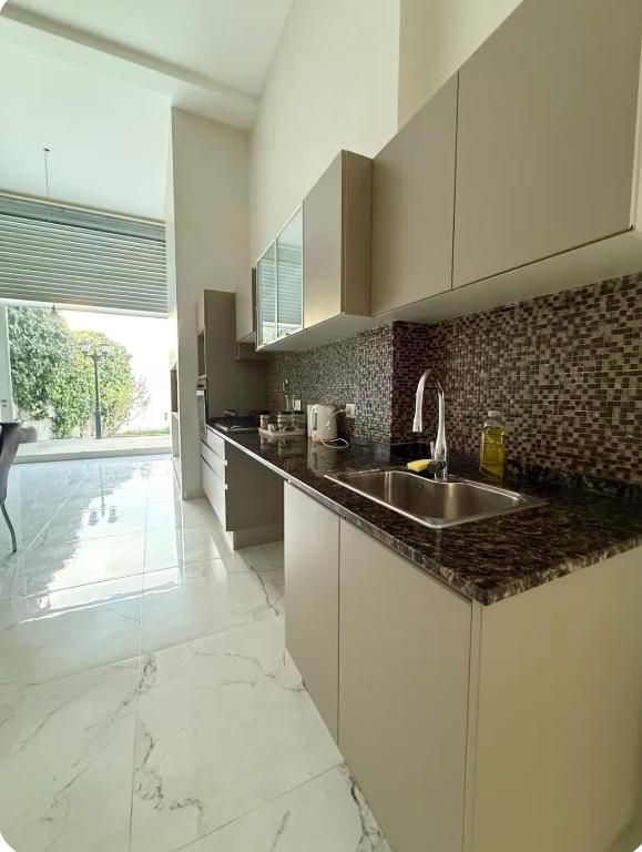 a kitchen with a sink and a counter top at Premium House in Comodoro Rivadavia