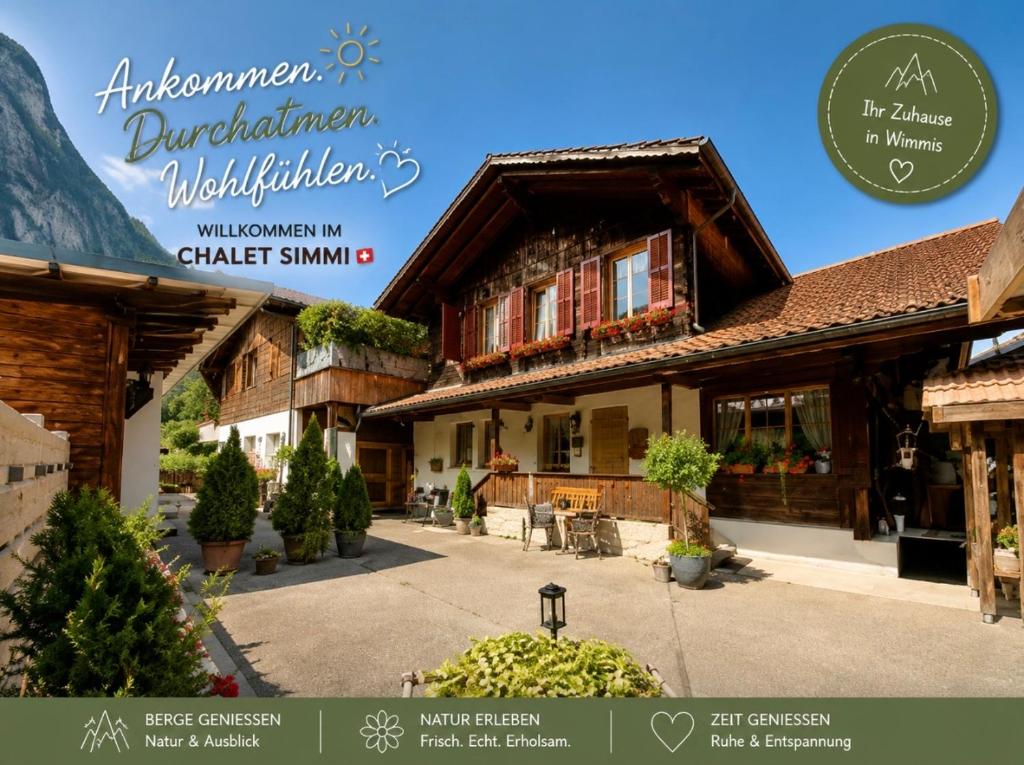 a house with a bunch of bananas in front of it at Chalet-Simmi in Wimmis