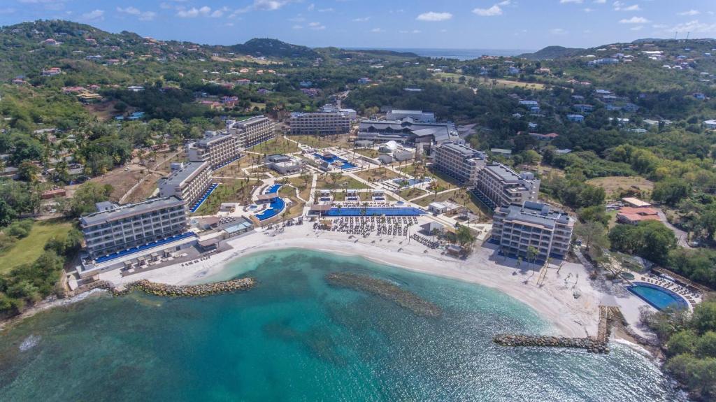 an aerial view of a resort on a beach at Hideaway at Royalton Saint Lucia, An Autograph Collection All-Inclusive Resort, Adults Only in Gros Islet