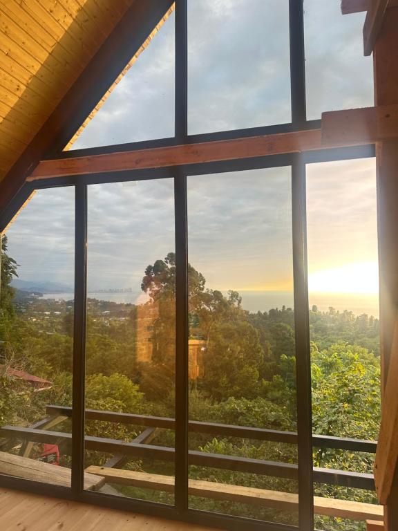 a view from a window in a house at Sunset chalet Tsikhisdziri in Ts'ikhisdziri