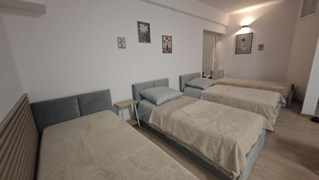 a room with two beds and a couch at Korczakówka in Szczytno