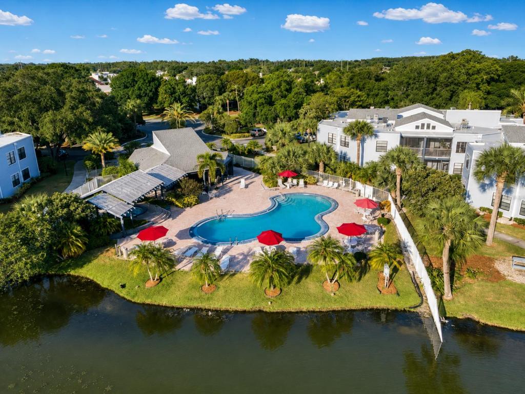 an aerial view of a resort with a swimming pool at 3608 Orlando Vacational 1st floor in Orlando