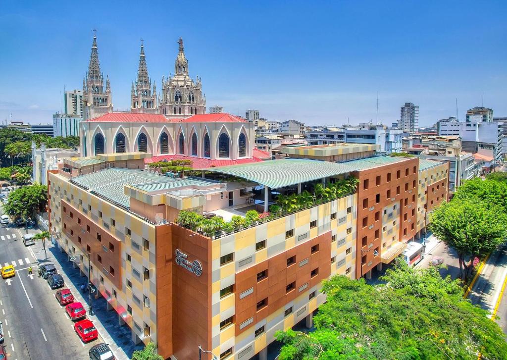 an overhead view of a building with plants on it at Grand Hotel Guayaquil, Centro Histórico in Guayaquil