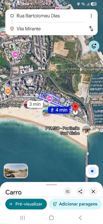 a screenshot of a google maps page with a map at Estudio Boho Mar in Praia da Rocha