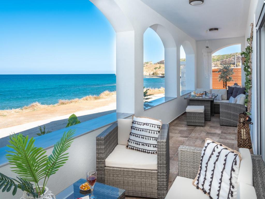 a villa with a view of the ocean at Sea Memories Villa in Skaleta