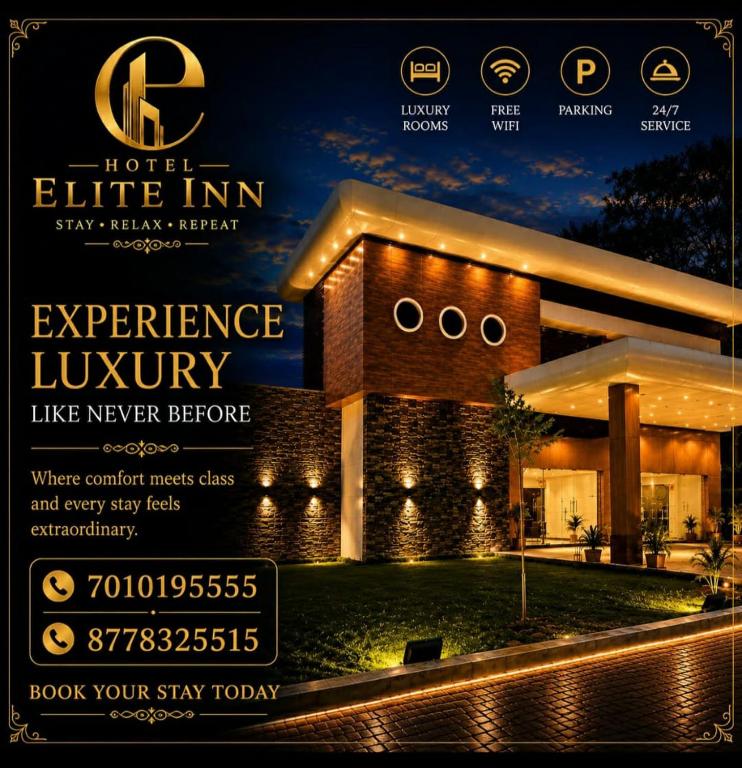 a flyer for a hotel elite inn experience luxury at Hotel Elite inn in Thanjāvūr