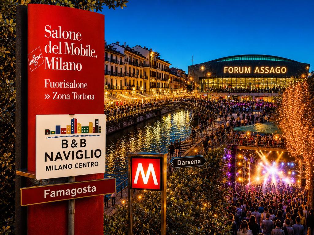a crowd of people standing next to a river at night at BB Naviglio Milano Centro in Milan