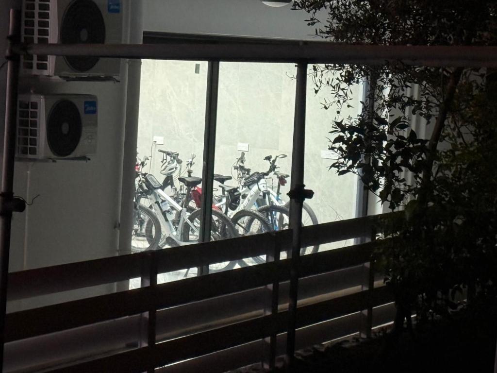 a group of bikes parked outside of a building at Vasil in Nicosia
