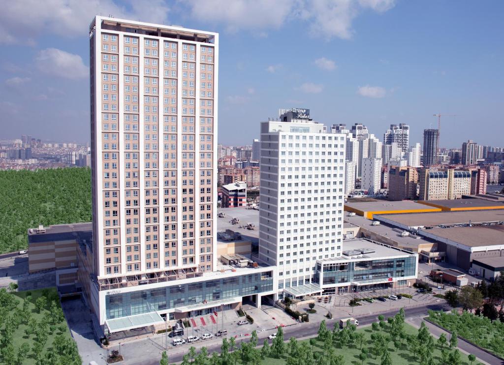 an overhead view of a tall building in a city at Tuyap Palas in Istanbul