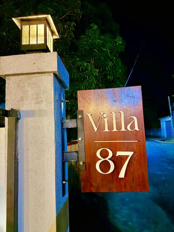 a sign that reads villa on a wall at Villa 87 - Anuradhapura in Anuradhapura