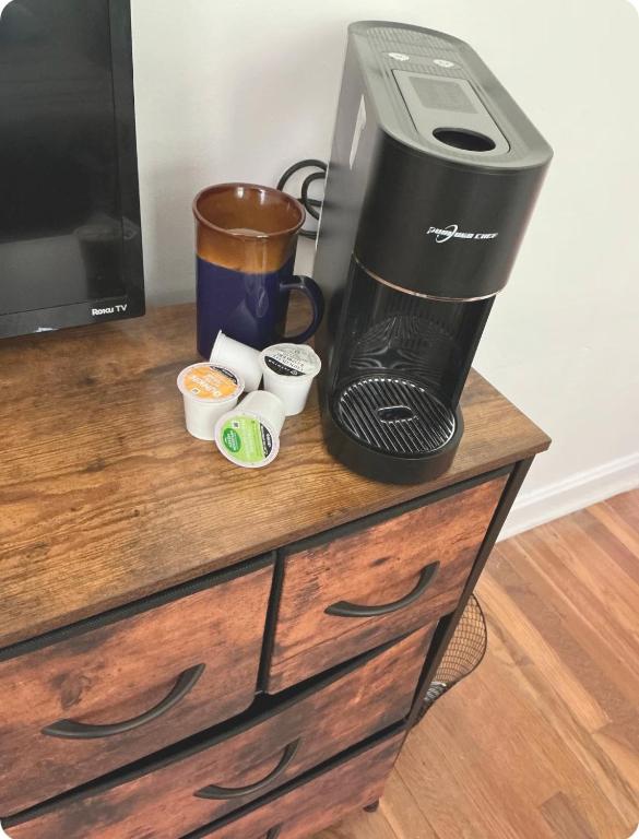 a coffee maker sitting on top of a counter at Bankston House B&C in Marietta