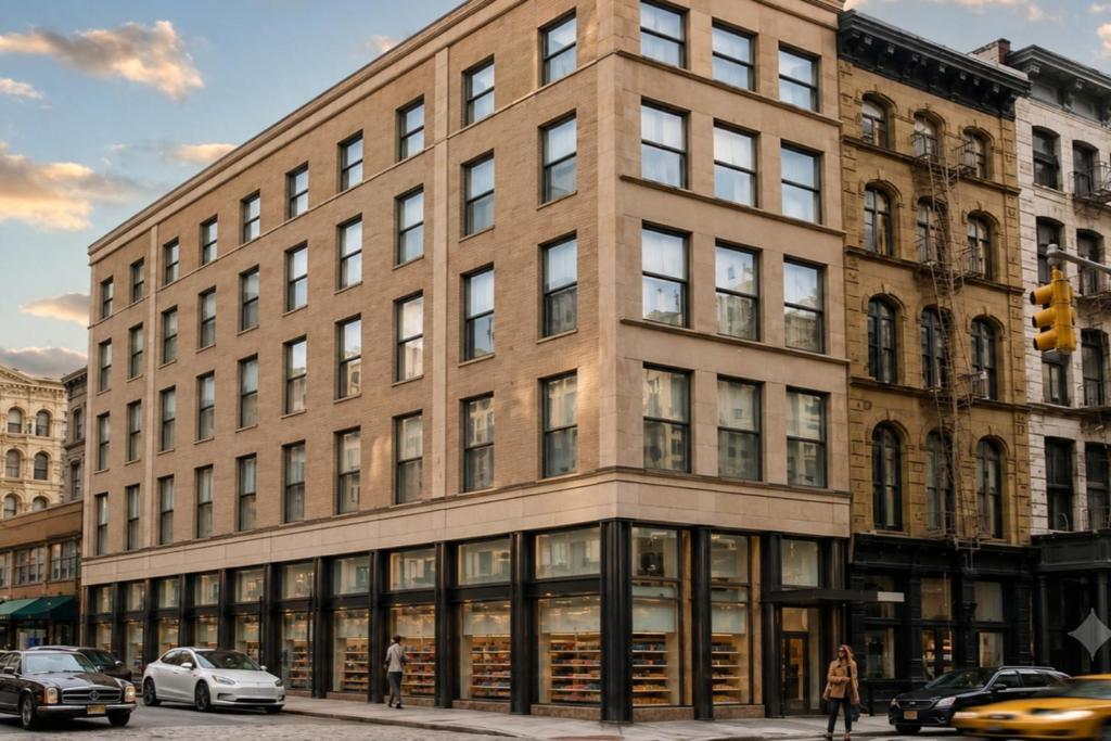 a large brick building on the corner of a street at Duane Street Hotel Tribeca, Belvilla District 6 Formerly Sonder in New York
