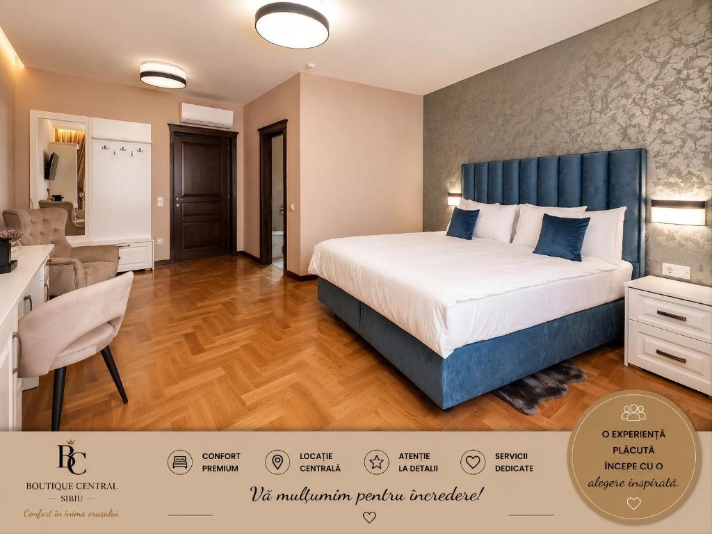Un pat sau paturi într-o cameră la Boutique Central