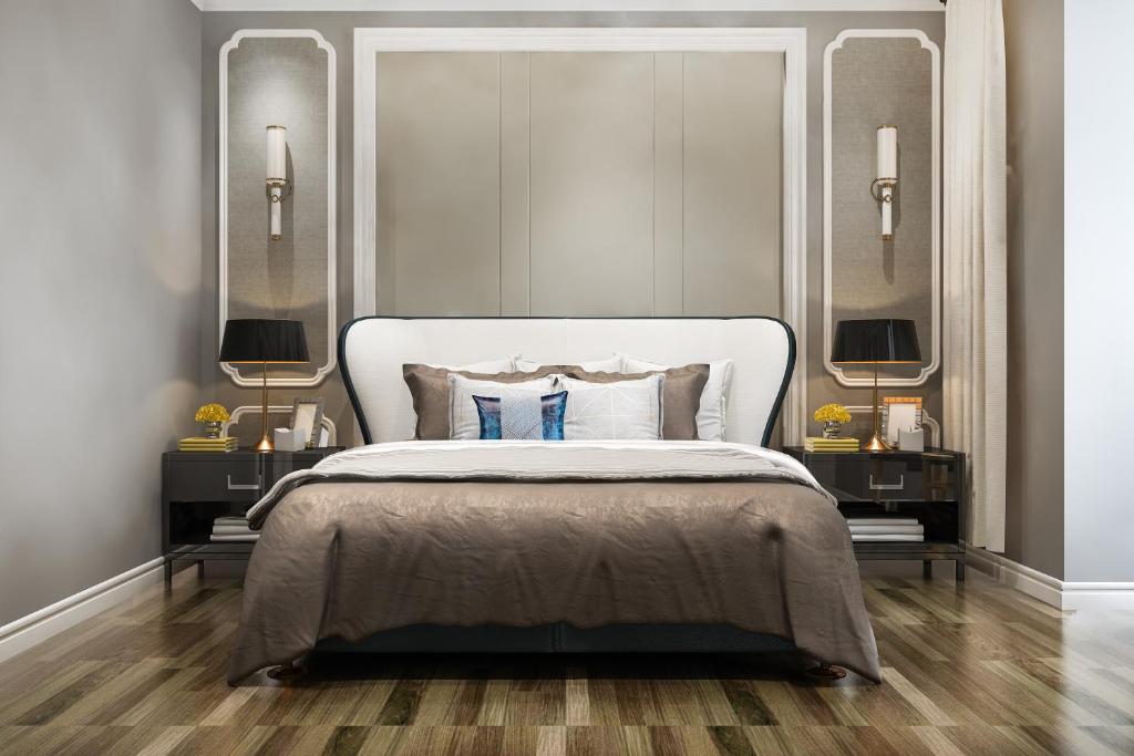 En eller flere senge i et værelse på Hotel Iconic Unit By G K Group Near Delhi Airport
